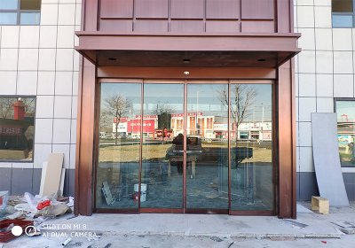 邹平清河海鲜酒店自动门安装案例
